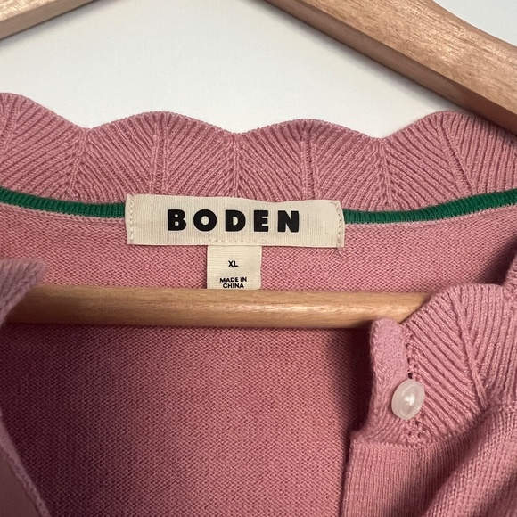 BODEN Pink Scallop Collar Cardigan Sweater - Size XL - Picture 8 of 8